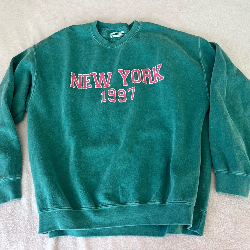 Anthropologie Green Crewneck Sweater